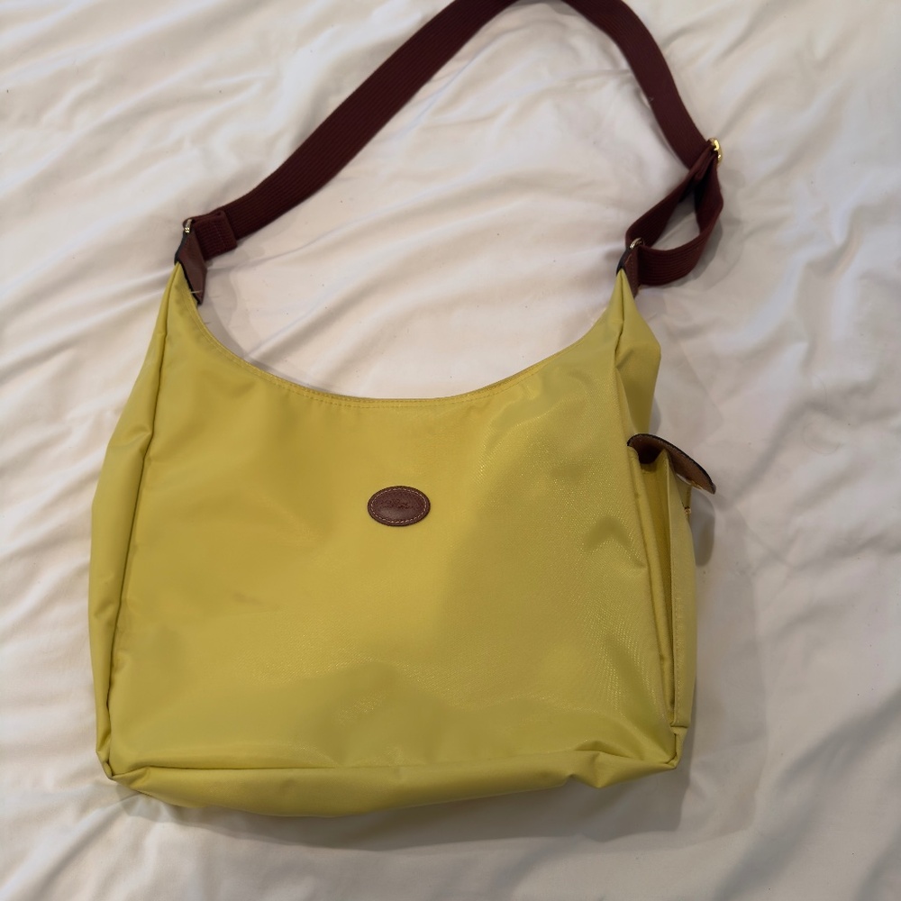 Longchamp Yellow Nylon Shoulder Bag